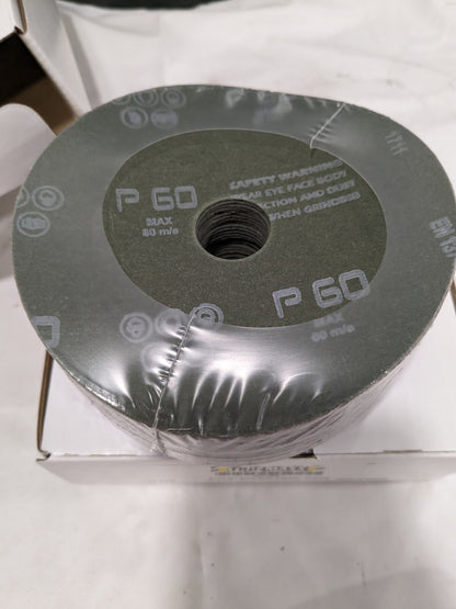 TRU-MAXX Fiber Disc: 5" Disc Dia, 7/8" Hole, Arbor Hole, 60 Grit Qty 5