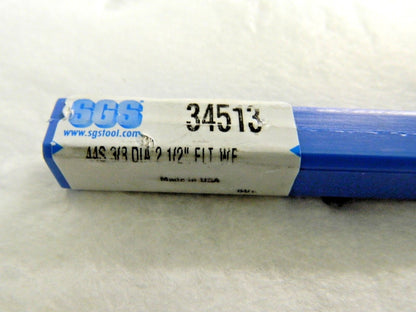 SGS Carbide Square End Mill 3/8" Dia x 2-1/2" LOC x 4-1/4" OAL 2F