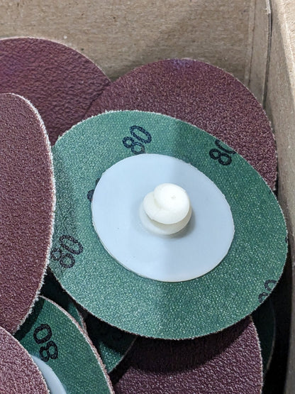Standard Quick-Change Disc: Type R, 2" Dia, 80G, AO, Coated Qty 50 7100062737