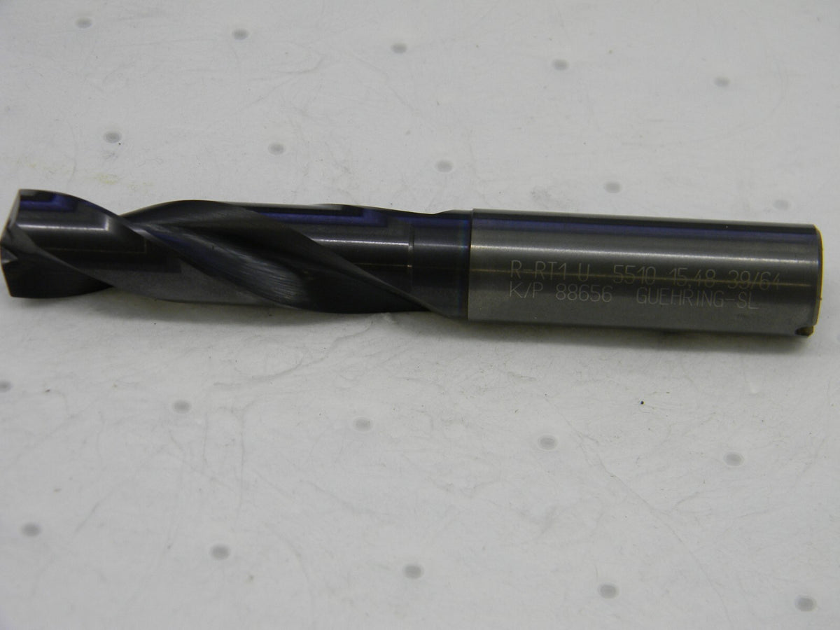 GUHRING Screw Machine Length Drill Bit: 0.6094 Solid Carbide 9055100154800