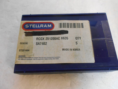 Stellram Ceramic Turning Inserts RCGX251200ACX635 Grade SA7402 Qty. 5 #028236