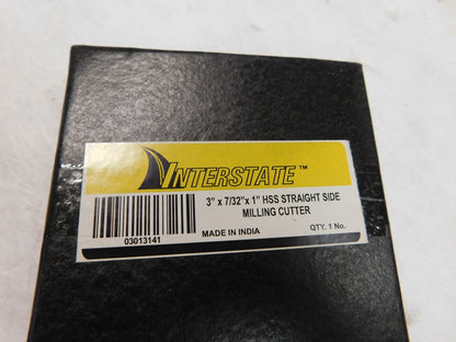 Interstate Side Milling Cutter 3" Dia x 7/32" Width of Cut HSS #03013141