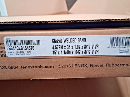 Lenox Welded Bandsaw Blade 15ft Long x 1-1/4" Wide x 8 to 12 TPI 79641CLB154570