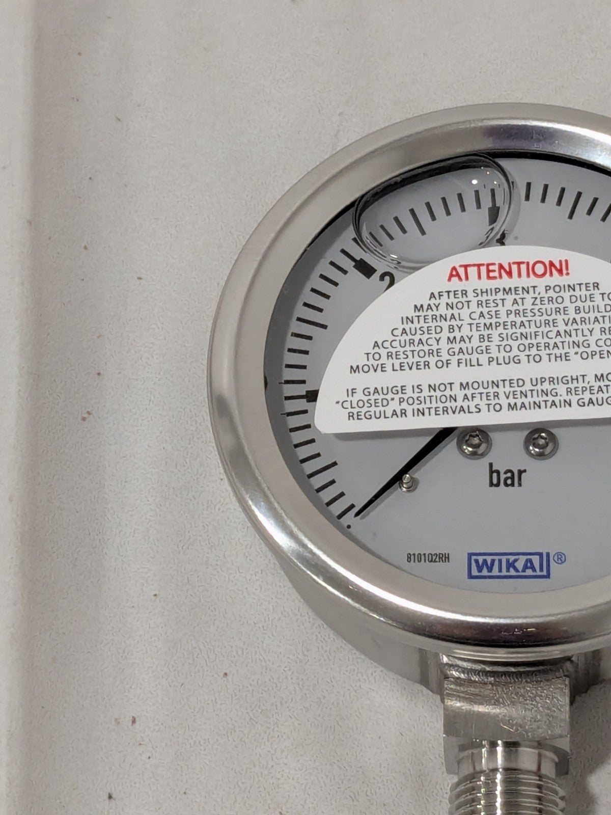 Wika Pressure Gauge: 2-1/2" Dial Dia, 0 Min psi, 6 Max psi 50623851