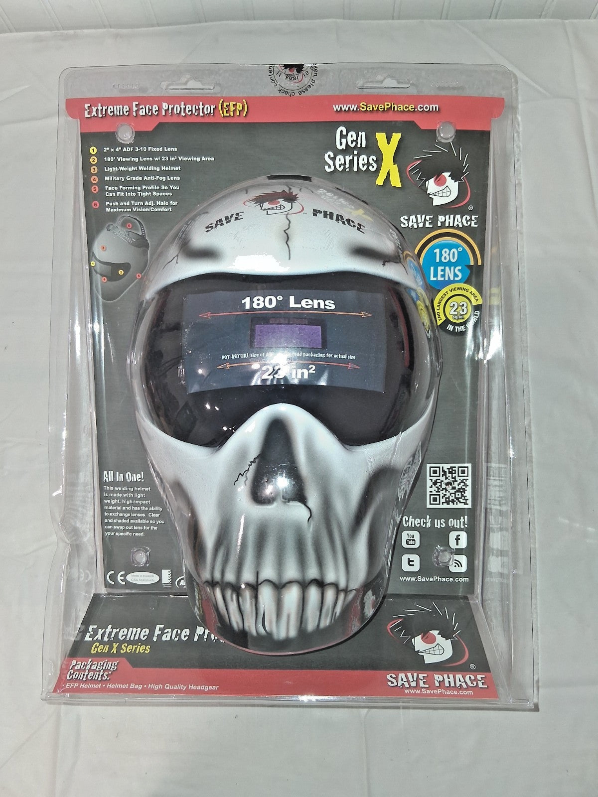 Save Phace Welding Helmet Black White & Gray Shade 3 to 10 Non-Adjust 3010066