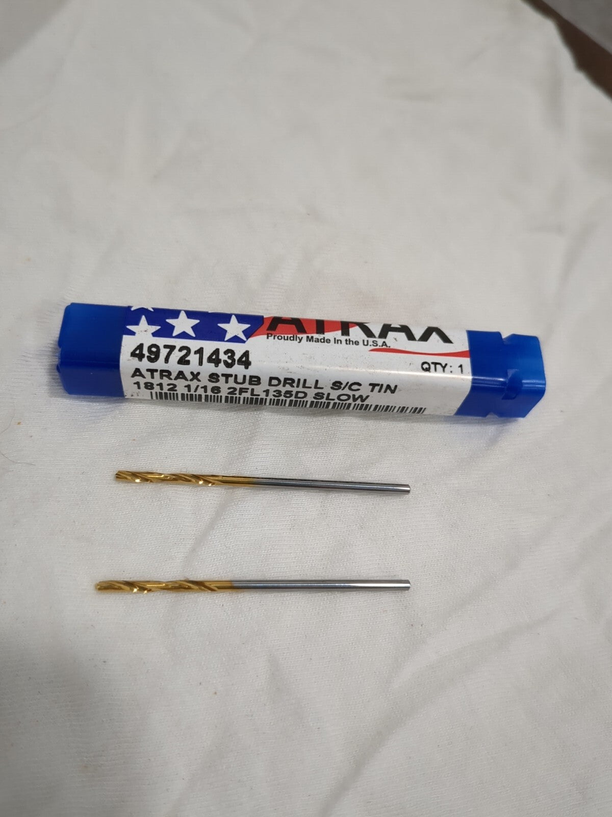 atrax 2pk Screw Machine Length Drill Bits 1/16" Dia, 135 deg carbide 460-100625A