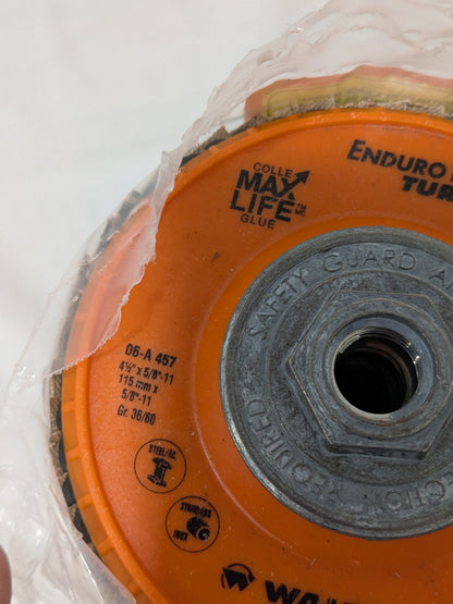 Walter Flap Disc: 4-1/2" Dia, Ceramic Alumina, Type 27 Qty 8 06A457