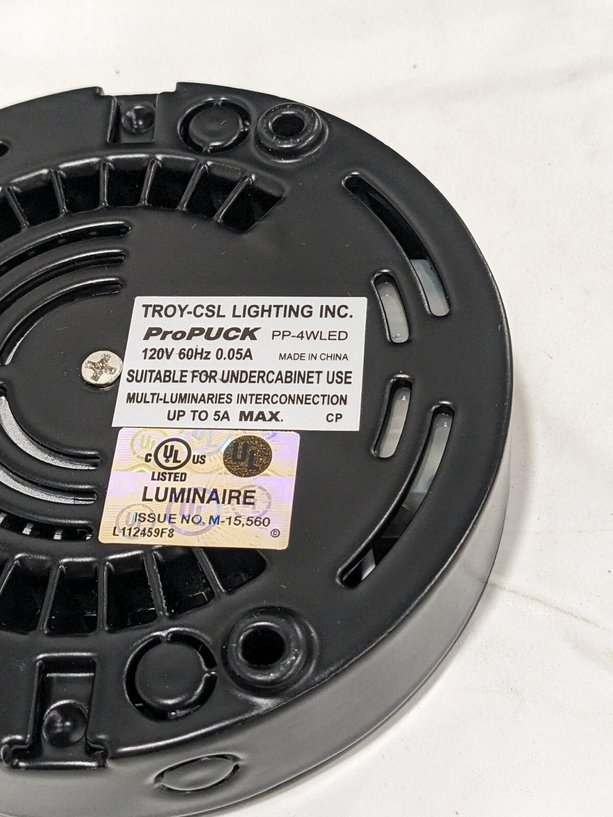 Pro Puck LED Black- 120V system. High Power 4 Watt PP-4WLED-BK