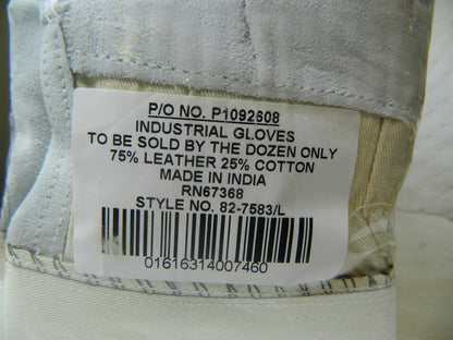 PIP Split Cowhide Work Gloves 12 Pairs Size L 82-7583/L