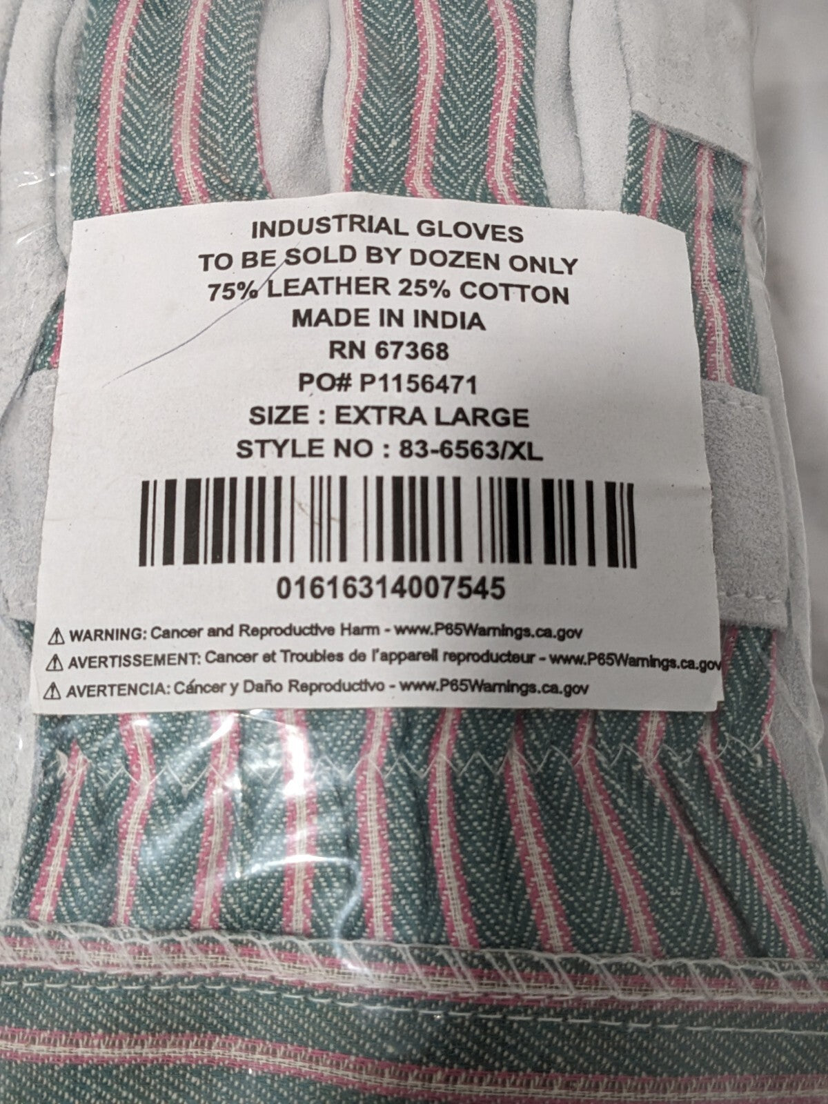 Work Gloves: PRO-SAFE Size X-Large, Cotton Lined, Cowhide Qty 12 83-6563/XL