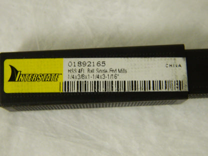Interstate Ball End Mill 1/4" Diam 1-1/4" Length of Cut 4 FL HSS Qty 2 01892165