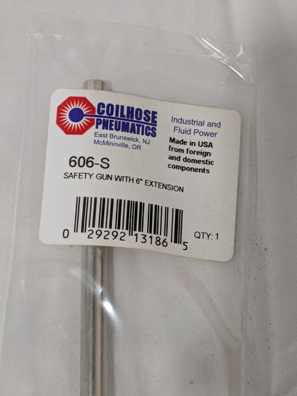 Coilhose Air Blow Gun: Extension Tube, Thumb Lever 1/4 NPT, 6" Tube Qty 2 606-S