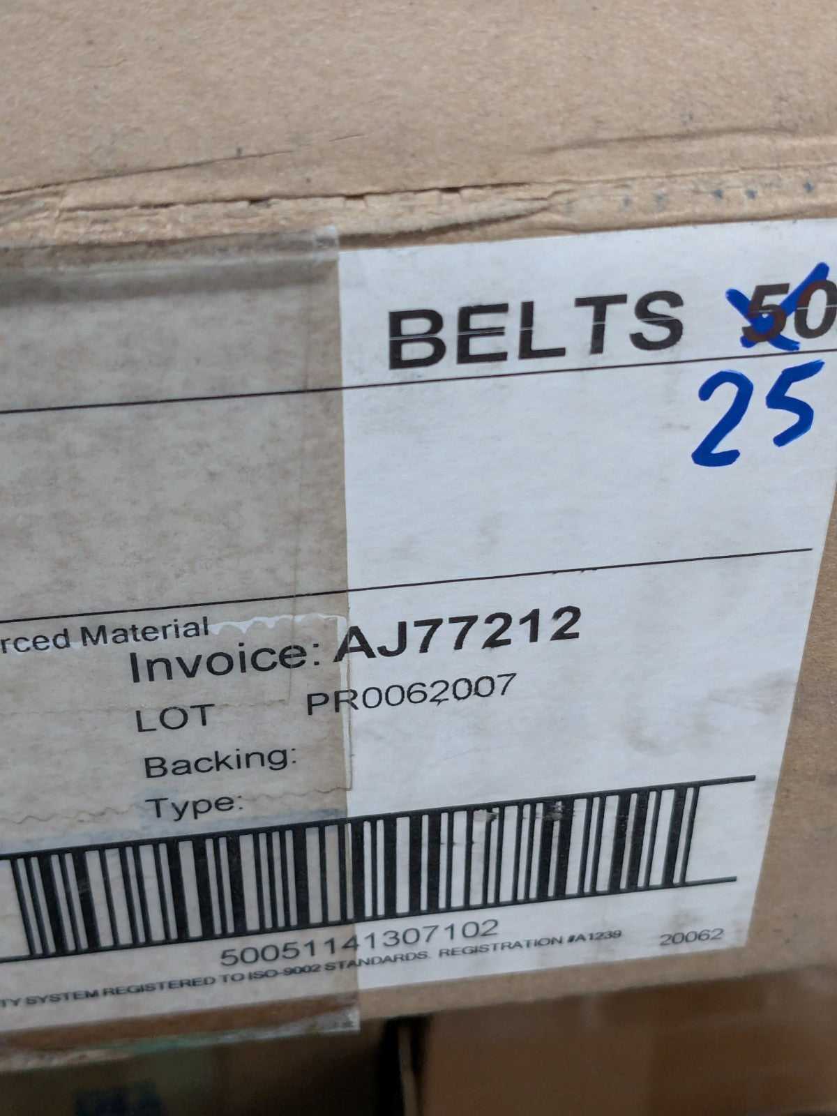 3M Abrasive Belt: 2" Wide, 132" OAL, 80 Grit, Aluminum Oxide Qty 25 7010327297
