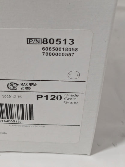 3M Quick-Change Disc: Roloc TR, 3" Dia, 120 Grit Box of 50 7000000557