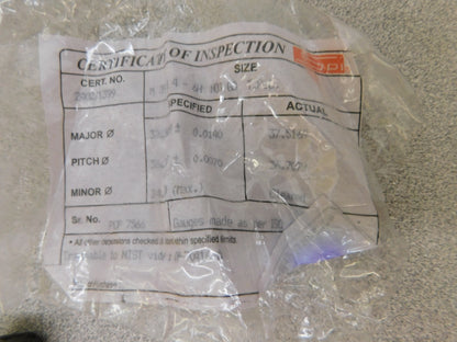 SPI Metric Taperlock Thread Plug Gage Single End M39x4 Thread No Go 34-610-6