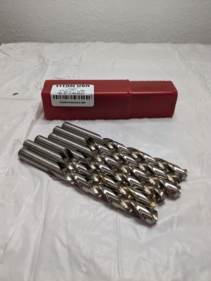 TITAN USA Jobber Length Drill Bit: 0.4844" Dia, 118º Qty 6 CD40631