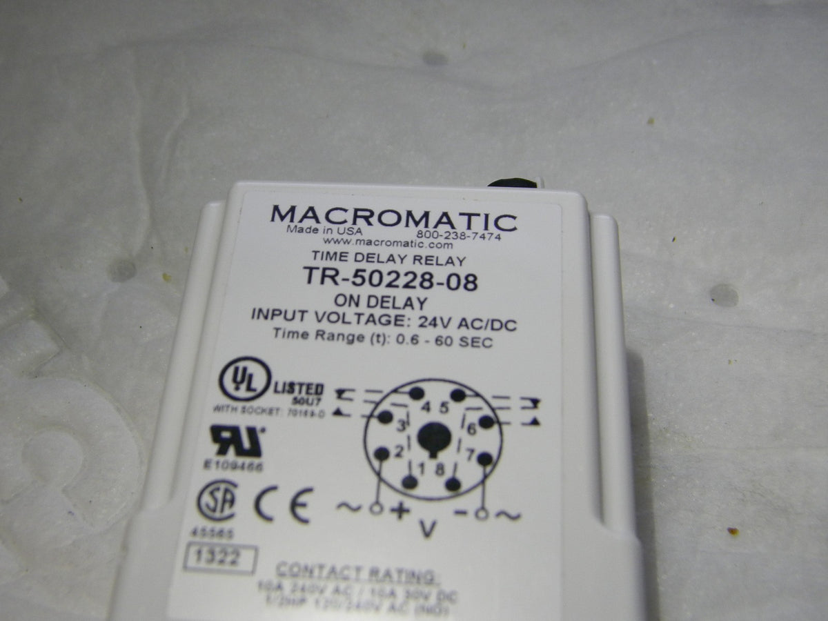 Macromatic 8 Pin 60 sec Multiple Range DPDT Time Delay Relay TR-50228-08