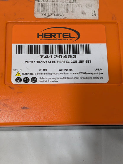 Hertel Jobber Length Drill Bit Set 29 Pc, #60 to #1, 1/16 to 1/2", 135º 74129453