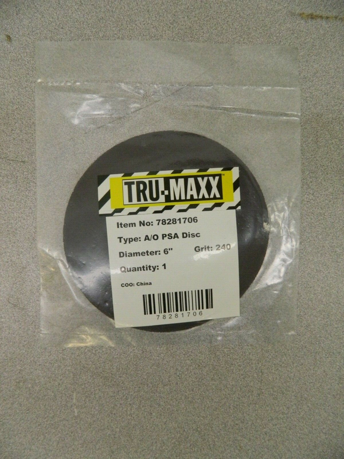 Tru-Maxx Aluminum Oxide PSA Discs 50 Pack 6" Dia  240 Grit 78281706