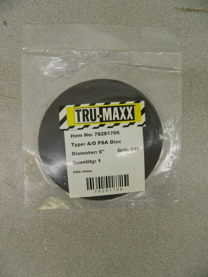 Tru-Maxx Aluminum Oxide PSA Discs 50 Pack 6" Dia  240 Grit 78281706
