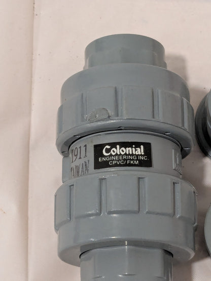 Colonial Plastic Union Check Valve: 1/2 in, CPVC Schedule 80 16883