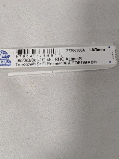 M.A. Ford Chucking Reamer: 0.0620" Dia, 1-1/2" OAL 27206200A