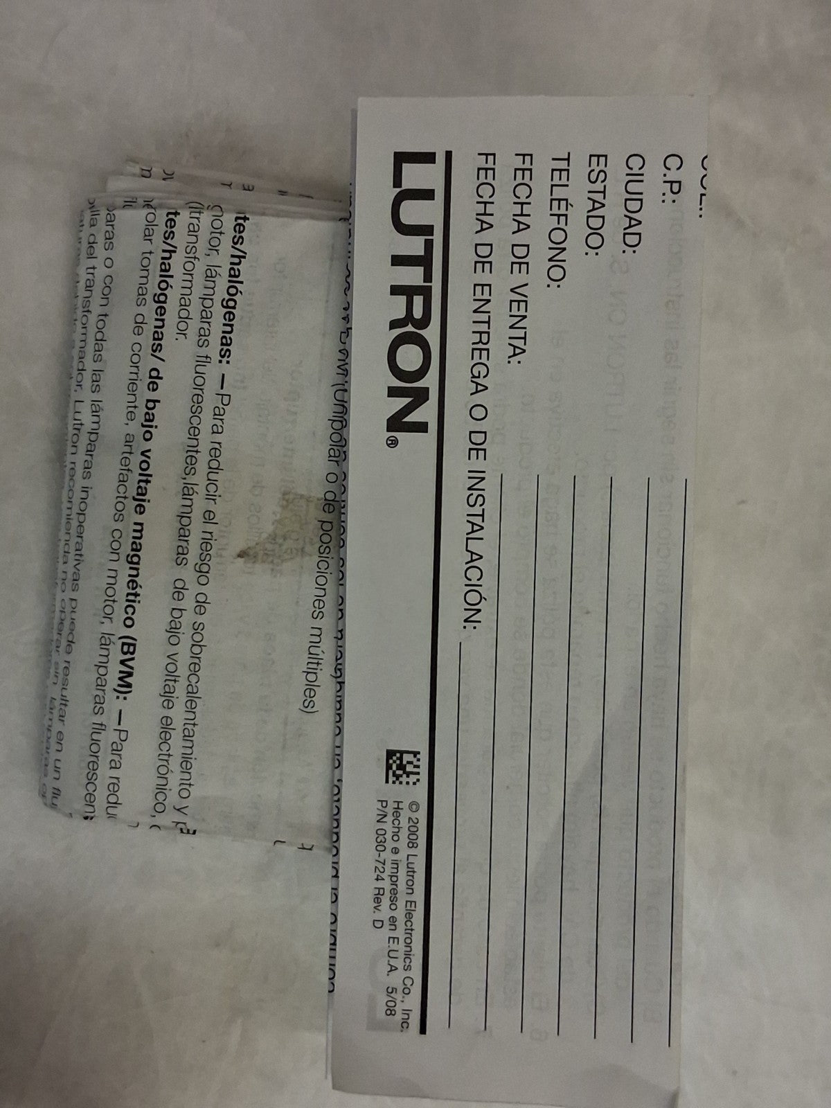 Lutron Wireless Control Controller REMOTE ONLY 13302