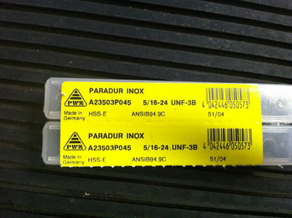 Paradur Inox 23503-UNF5/16 UNF 5/16-24 3B HSSCo Taps  QTY 2