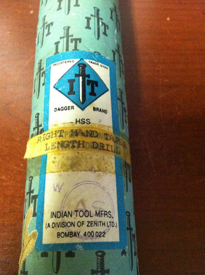 Indian Tool Mfr Taper Length Drill 1-3/16" x 7-1/2" x 12-1/2" HSS Oxide RH