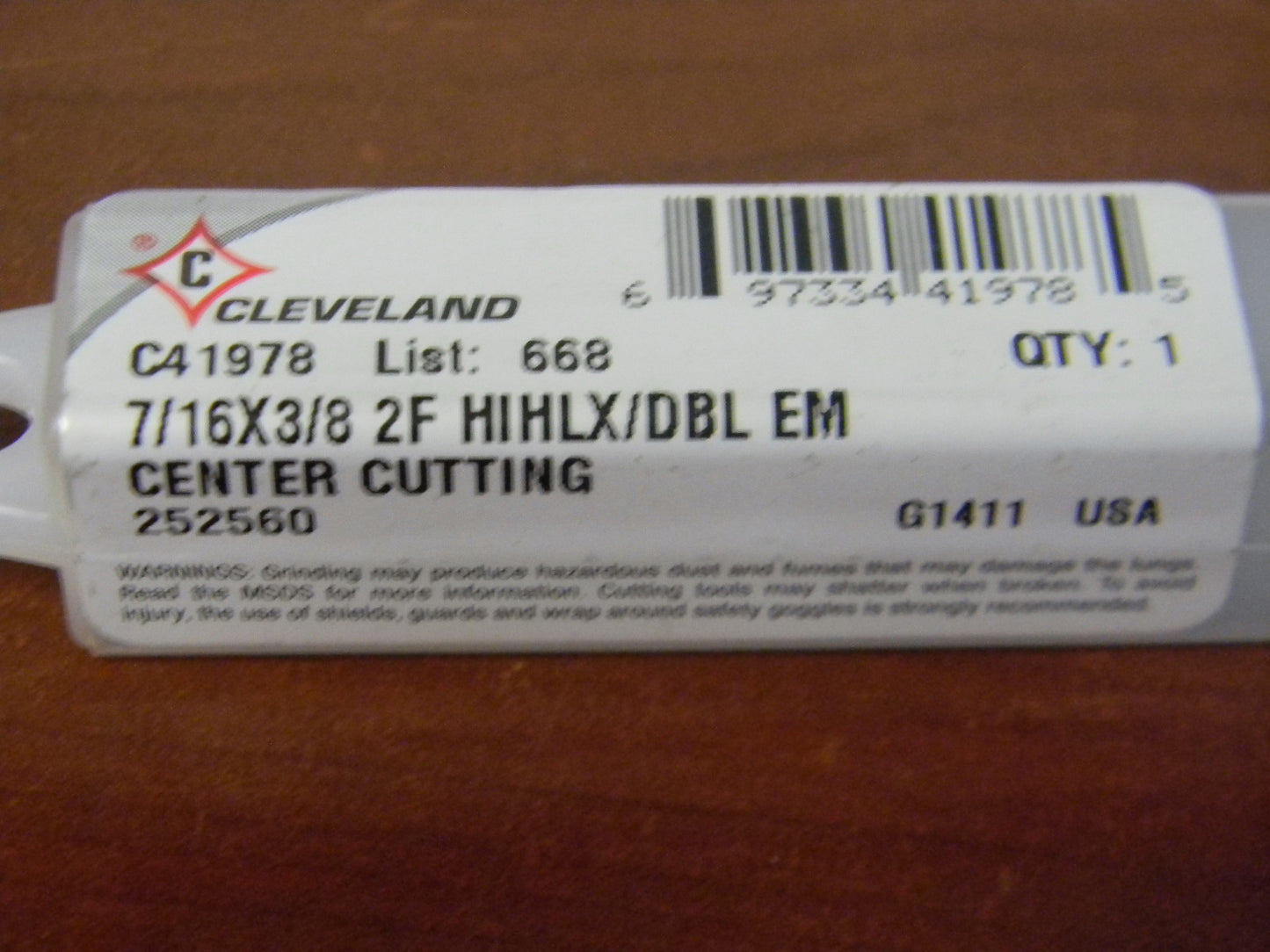 Cleveland Double End Mill 7/16" x 13/16" x 4-1/8" 2F UC HSS C41978