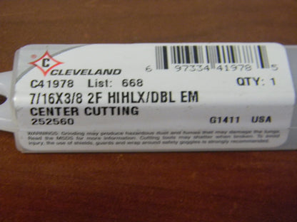 Cleveland Double End Mill 7/16" x 13/16" x 4-1/8" 2F UC HSS C41978
