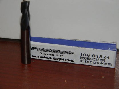 ProMax #106-01824  9/32" x 5/16" x 1/2" x 2-1/2" 3F Carbide AlTiN HH End Mill
