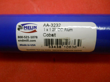 Melin Tool Company Center Cut End Mill 1" x 1" 2Fl M42 Cobalt  4.5" OAL AA-3232