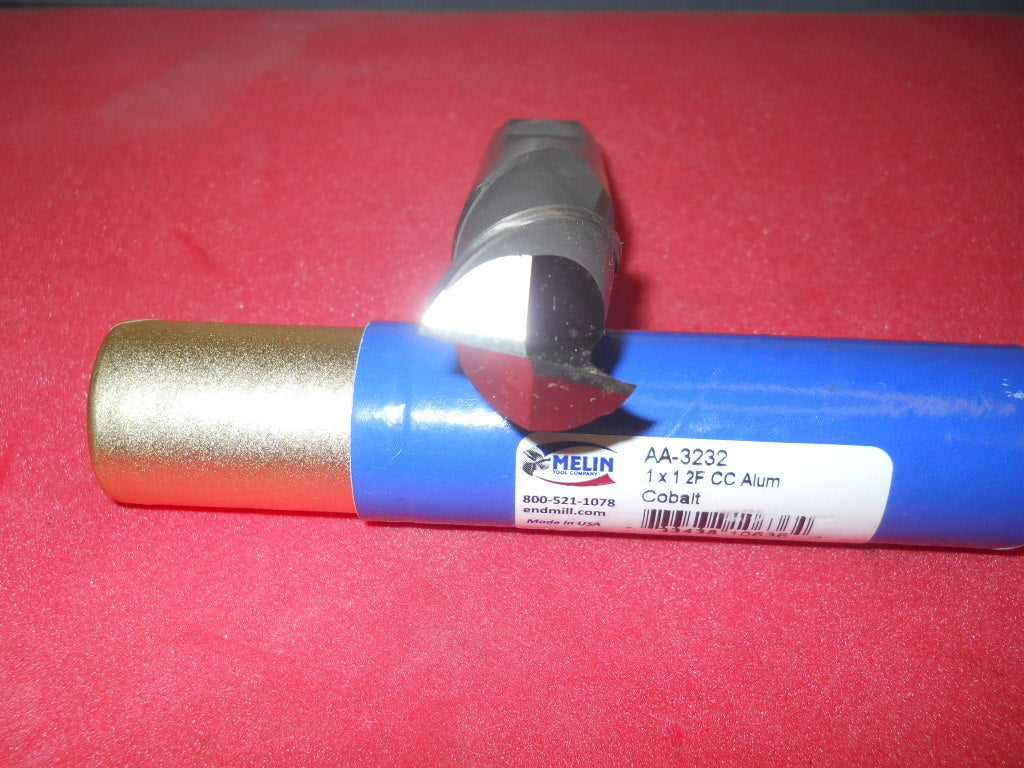 Melin Tool Company Center Cut End Mill 1" x 1" 2Fl M42 Cobalt  4.5" OAL AA-3232