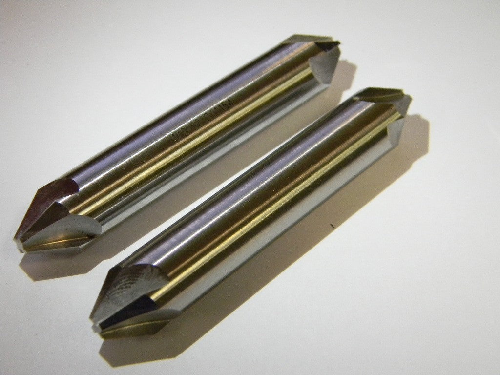 Melin 1/2" X 3" OAL 60° HSS 4FL Double End Countersinks Qty 2 DHS4-1/2-60