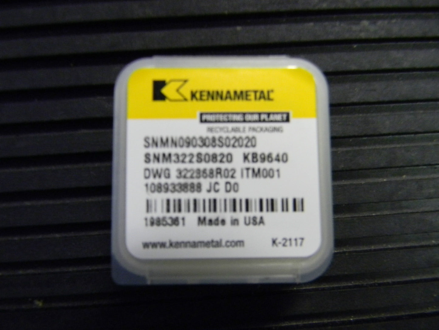 Kennametal Turning Insert SNM322S0820 Grade KB9640  1985361