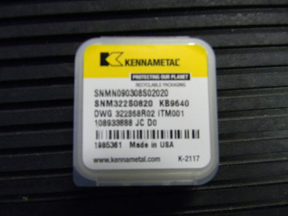 Kennametal Turning Insert SNM322S0820 Grade KB9640  1985361