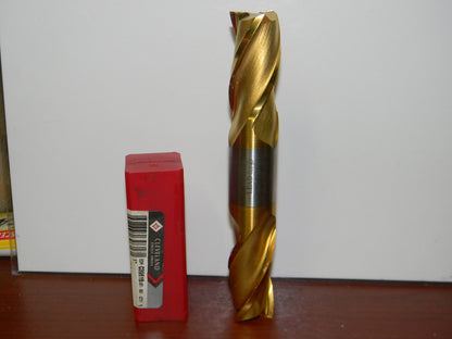 Cleveland 1" x 1-7/8" x 6.3750" HSS 30º 3-Flute TiN Double End Mill USA #C39616