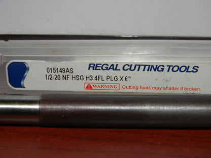 Regal Cutting Tools 1/2"-20 x 0.500" x 6" 4F H3 NF Extension Plug Tap 015149AS