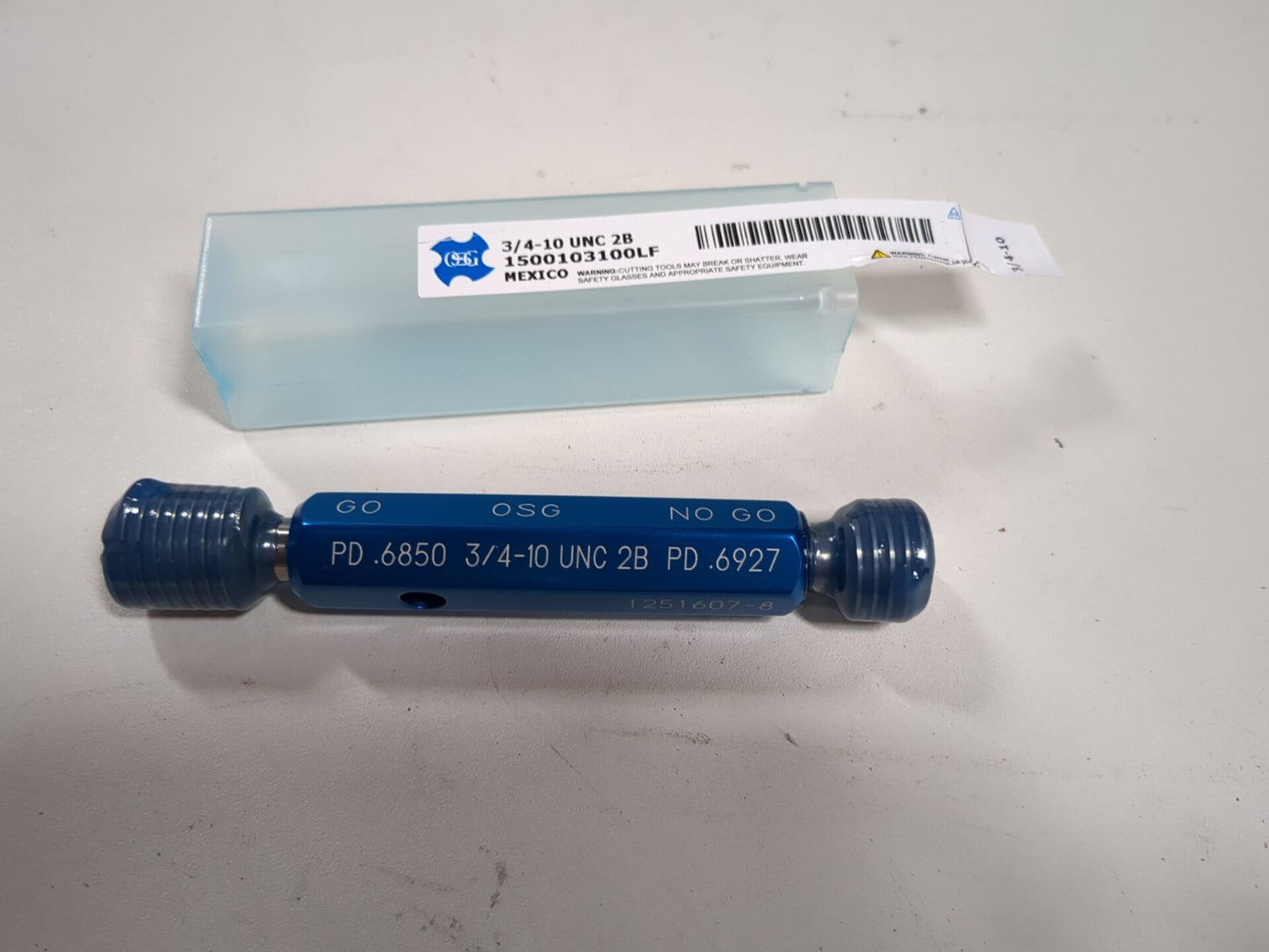 OSG Plug Thread Gage: 3/4-10 Thread, 2B Class, Double End 1500103100LF