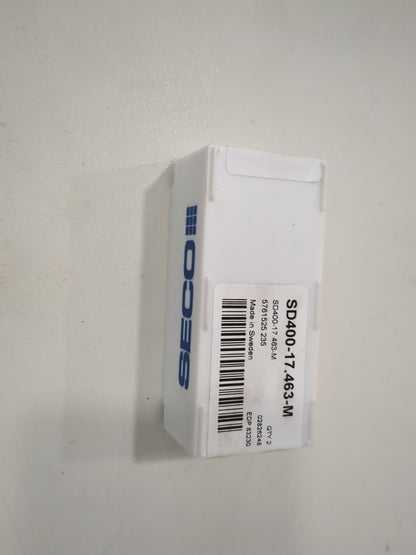 SECO 2pc Replaceable Drill Tips 140degPoint SD400-17.463-M, 0.6693" Dia 02826248