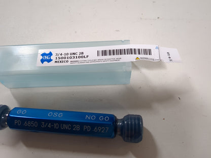 OSG Plug Thread Gage: 3/4-10 Thread, 2B Class, Double End 1500103100LF