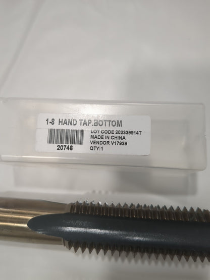 IMPORT Straight Flute Tap: RH 1-8 UNC, 4 Fl Bottoming Chamfer HSS BDNA-20746