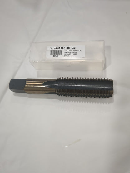 IMPORT Straight Flute Tap: RH 1-8 UNC, 4 Fl Bottoming Chamfer HSS BDNA-20746