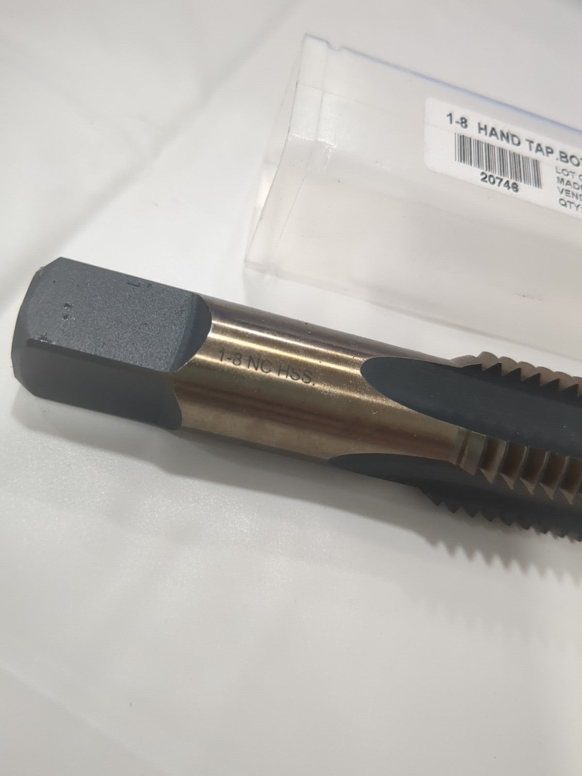 IMPORT Straight Flute Tap: RH 1-8 UNC, 4 Fl Bottoming Chamfer HSS BDNA-20746