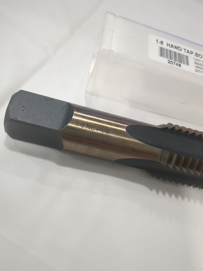 IMPORT Straight Flute Tap: RH 1-8 UNC, 4 Fl Bottoming Chamfer HSS BDNA-20746