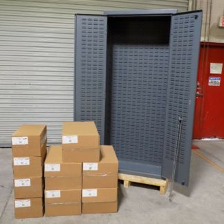 Durham Heavy Duty Storage Cabinet w/ Bins 84" x 36" x 18" Steel Gray DAMAGED