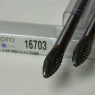 SGS SH-2L6, 5/16″ Cut Diam, 1/4″ Shank Diam, Carbide Double Cut Flame Burr QTY 2
