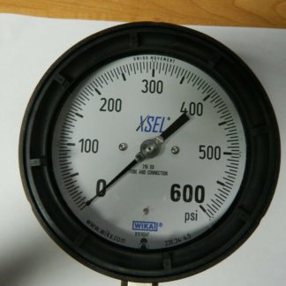 WIKA 4-1/2″ Dial, 1/4 Thread, 0-600 Scale Range, Pressure Gauge