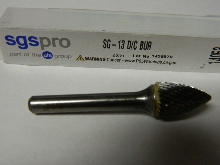 SGS PRO SG-13, 1/2″ Cut Diam, 1/4″ Shank Diam, Carbide Double Cut Tree Burr